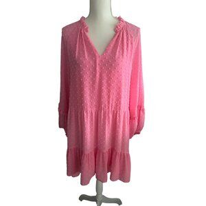 CeCe Pink Textured Women's Top